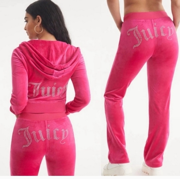 Juicy Couture Pants - ✨️💗 Juicy Couture 2 Pc  Pink Velour Zip-Up Sweats Joggers Set  NWT ✨️💗